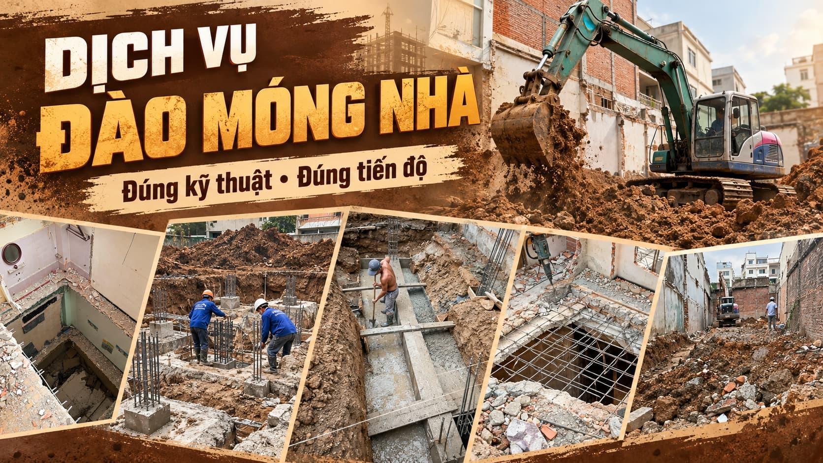 Dịch vụ Đào móng Nhà MUA XÁC NHÀ MIỀN NAM