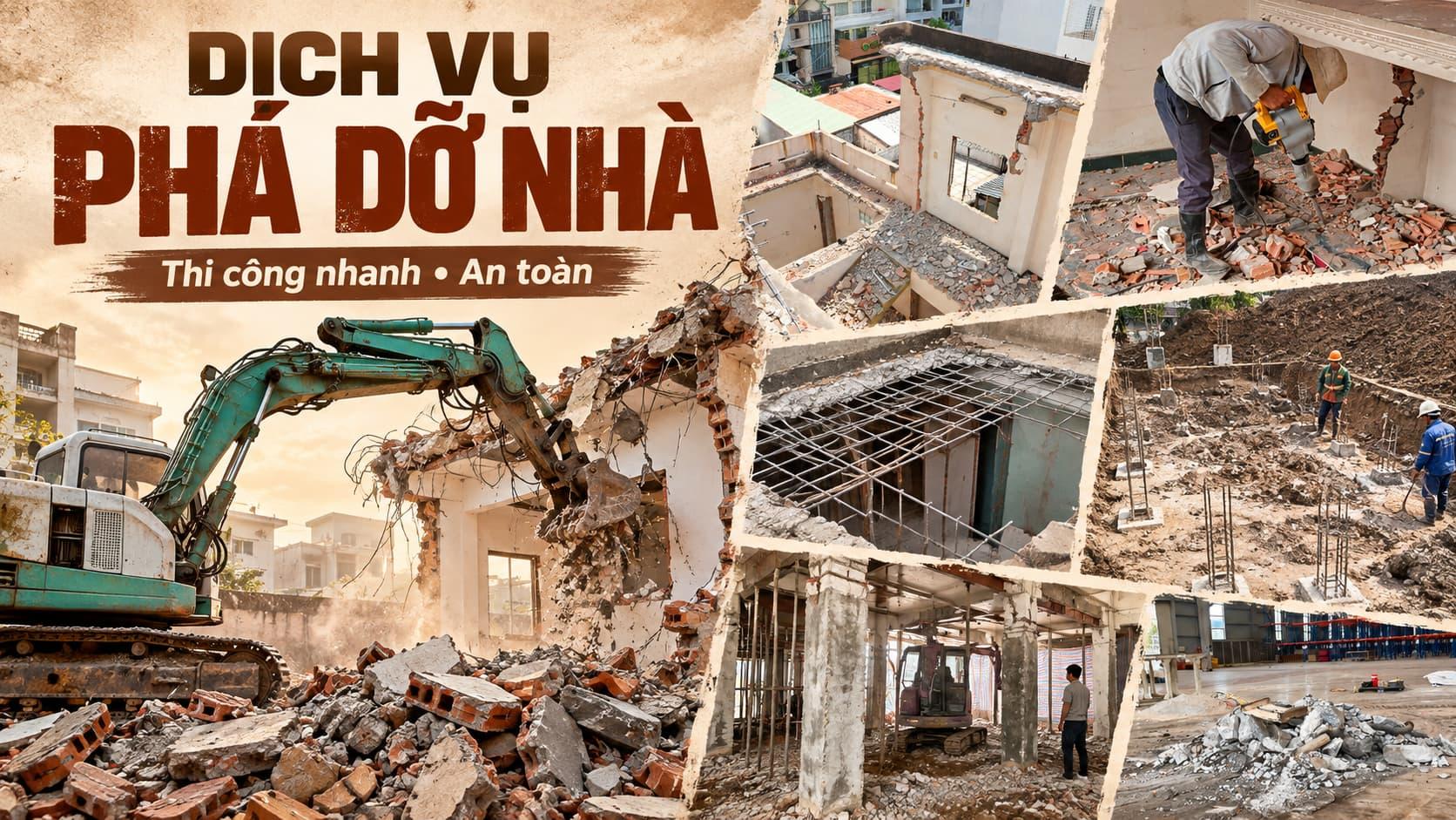 Dịch vụ thi công Phá Dở Nhà MUA XÁC NHÀ MIỀN NAM