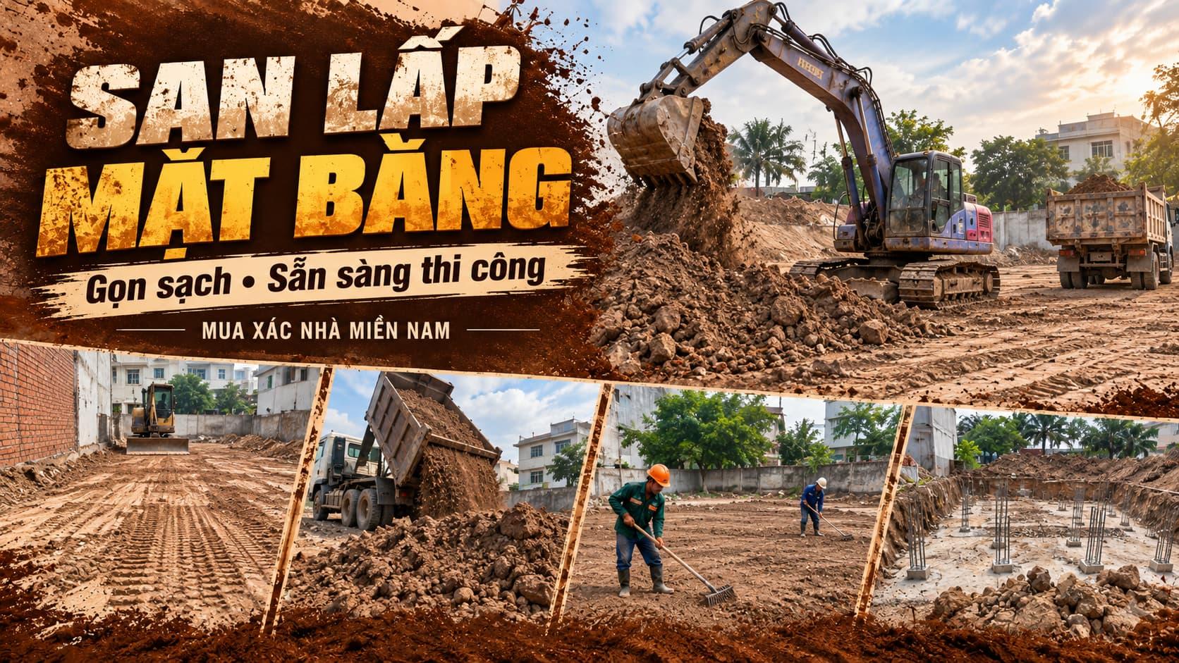 Dịch Vụ San Lấp Mặt Bằng Trọn Gói | MUA XÁC NHÀ MIỀN NAM